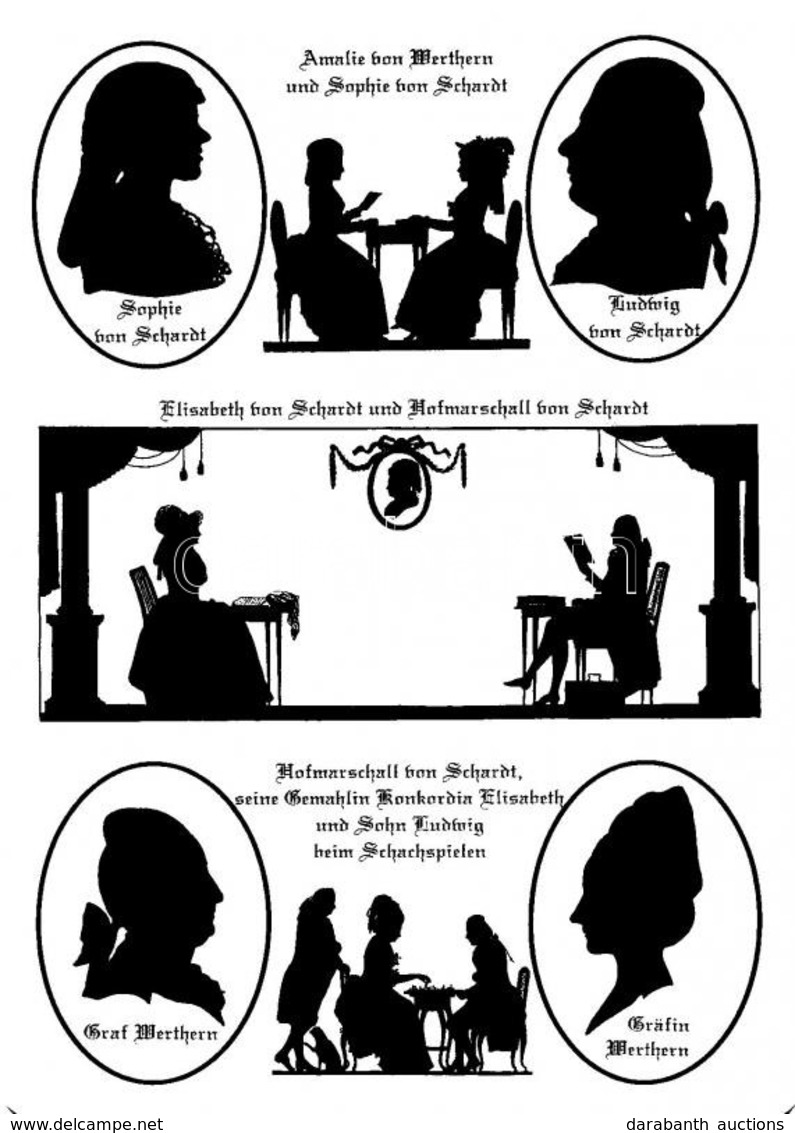 ** T1 Weimar Mit Schattenbildern Bekannter Weimarer Persönlichkeiten / Modern Silhouette Postcard With Famous Persons - Non Classificati