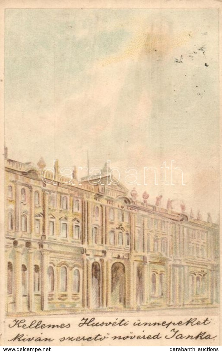 T2 1907 Saint Petersbourg Winter Palace; Hold To Light, Nicholas II Of Russia And Alexandra Feodorovna, Litho - Non Classificati