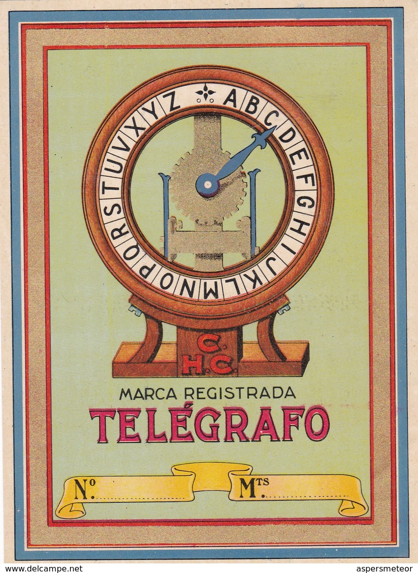 CHC MARCA REGISTRADA TELEGRAFO ETIQUETA LABEL ETIQUETTE CIRCA 1915 - BLEUP - Sonstige & Ohne Zuordnung