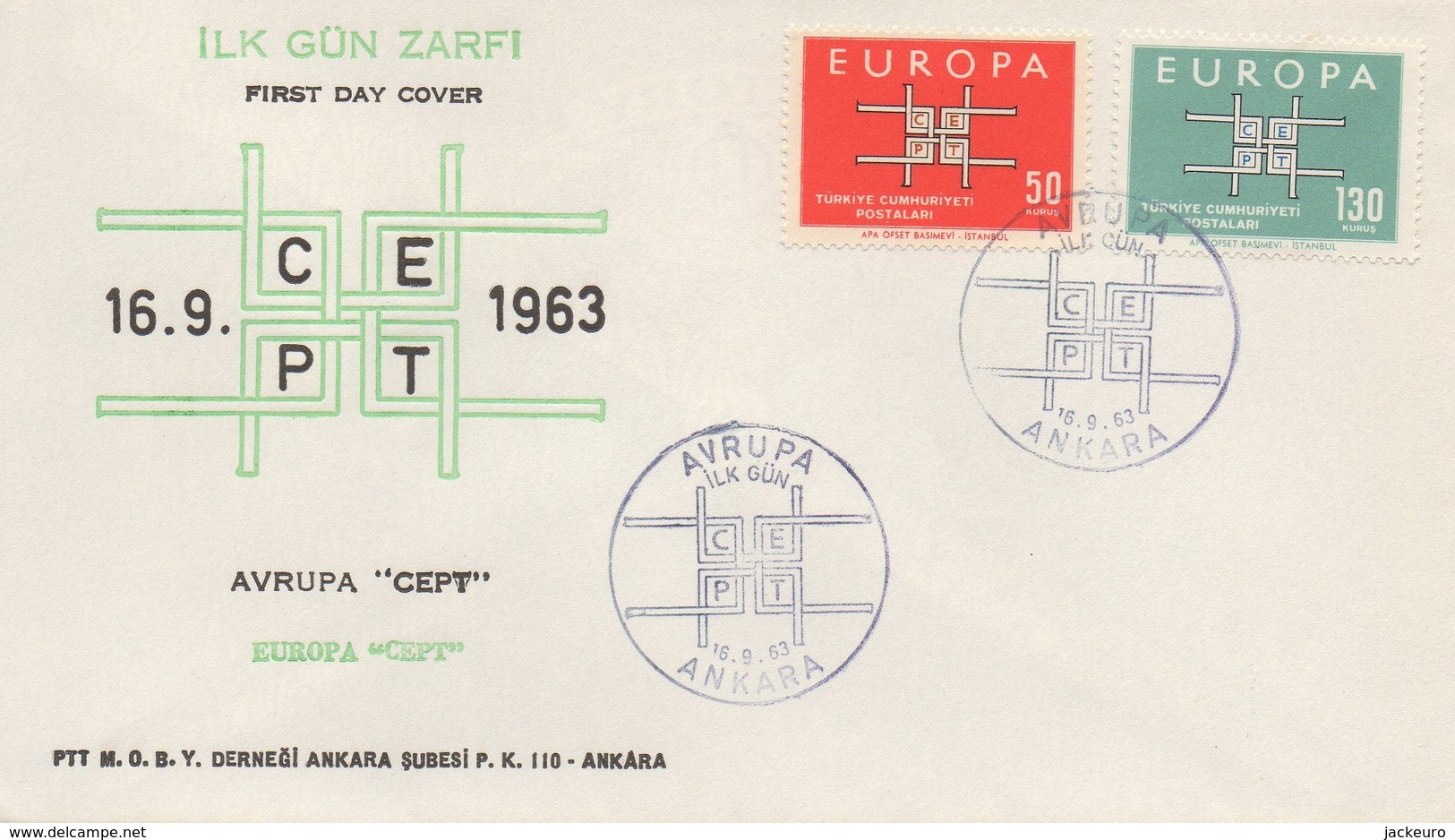 EU81   Europa 1963  FDC  Turquie   TTB - 1963