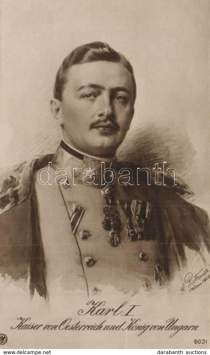 ** 5 Db Régi Motívumlap IV. Károlyról / 5 Pre-1945 Motive Cards Of Charles I Of Austria - Non Classificati