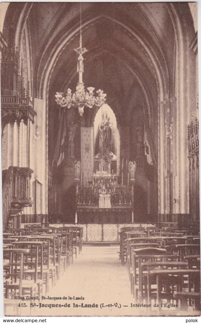 Bs - Rare Cpa St Jacques De La Lande (Ille Et Vilaine) - Intérieur De L'église - Altri & Non Classificati