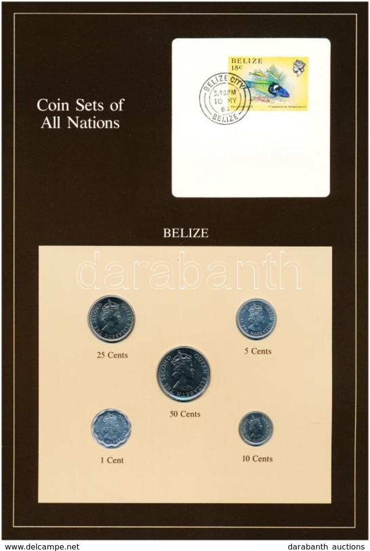 Belize 1979-1983. 1c-50c (5xklf), 'Coin Sets Of All Nations' Forgalmi Szett Felbélyegzett Kartonlapon T:1 
Belize 1979-1 - Non Classés