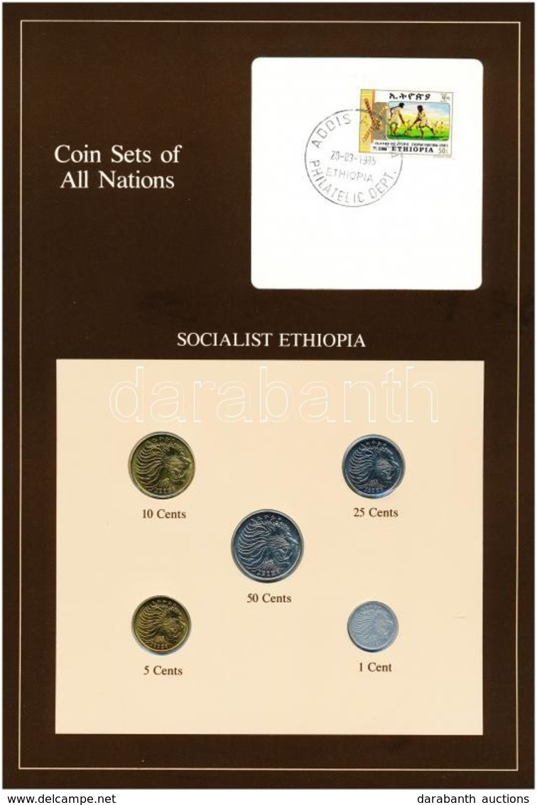 Etiópia 1969. 1c-50 (5xklf), 'Coin Sets Of All Nations' Forgalmi Szett Felbélyegzett Kartonlapon T:1 
Ethiopia 1969. 1 C - Non Classés