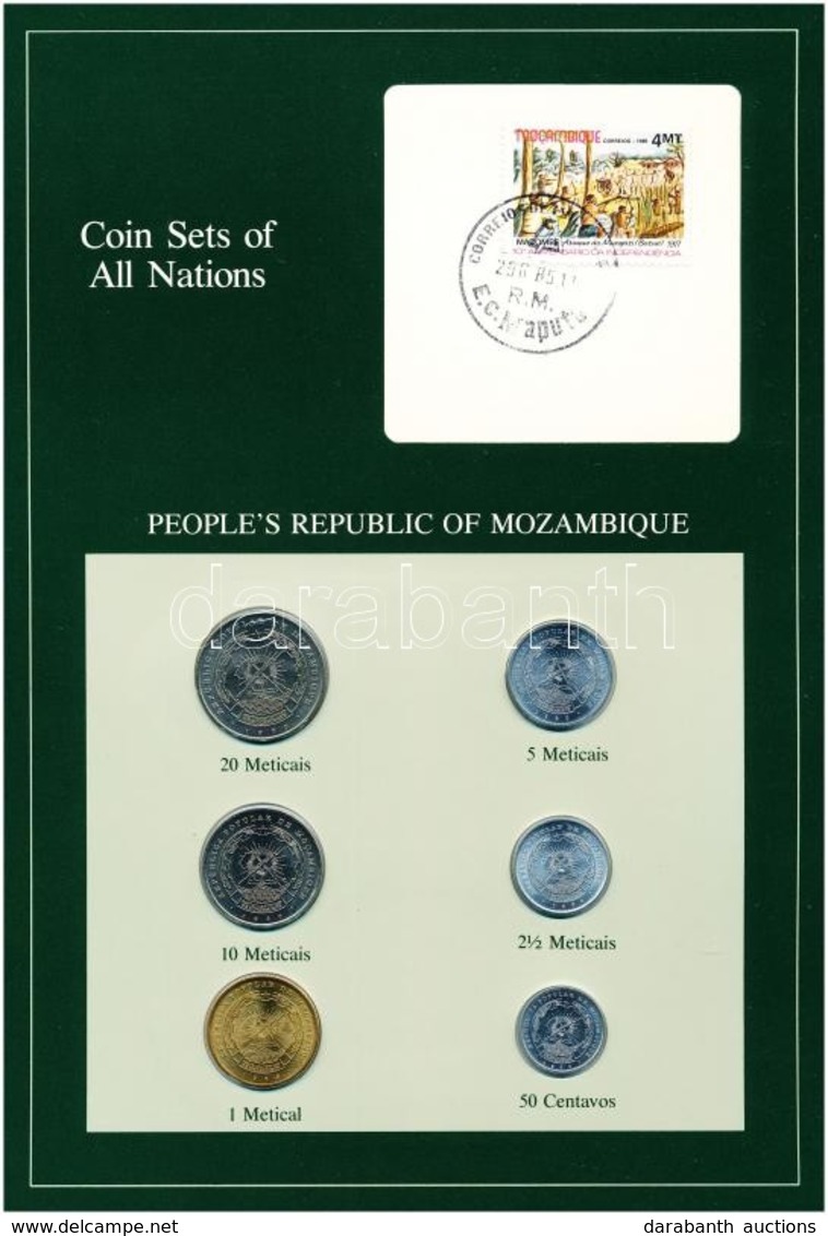 Mozambik 1980-1982. 50c-20M (6xklf), 'Coin Sets Of All Nations' Forgalmi Szett Felbélyegzett Kartonlapon T:1 
Mozambique - Non Classés