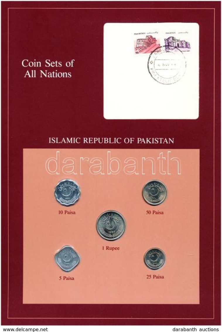 Pakisztán 1984. 5p-1R (5xklf), 'Coin Sets Of All Nations' Forgalmi Szett Felbélyegzett Kartonlapon T:1 
Pakistan 1984. 5 - Non Classés