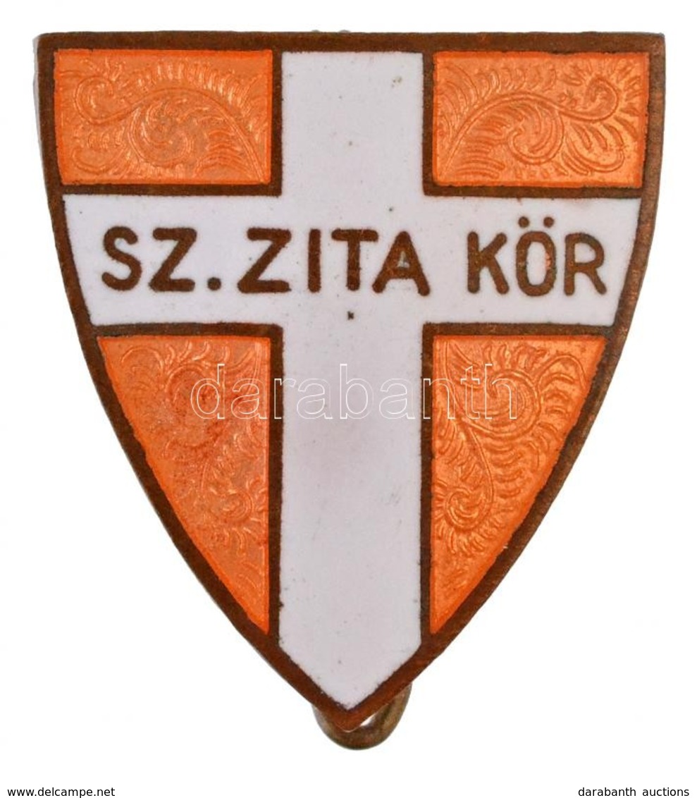 ~1920-1930. 'Sz. Zita Kör (Szent Zita Kör)' Zománcozott Jelvény, 'BERÁN N. BP DÖBRENTEI 12.' Gyártói Jelzéssel (20x22mm) - Non Classificati