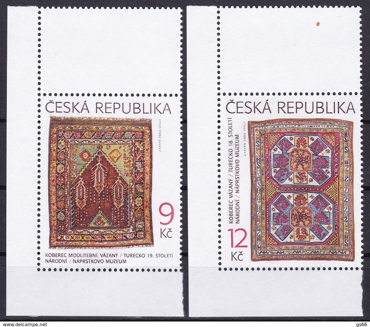 2003, Tschechische Republik, Ceska, 368/69, Orientalische Teppiche. MNH ** - Ungebraucht