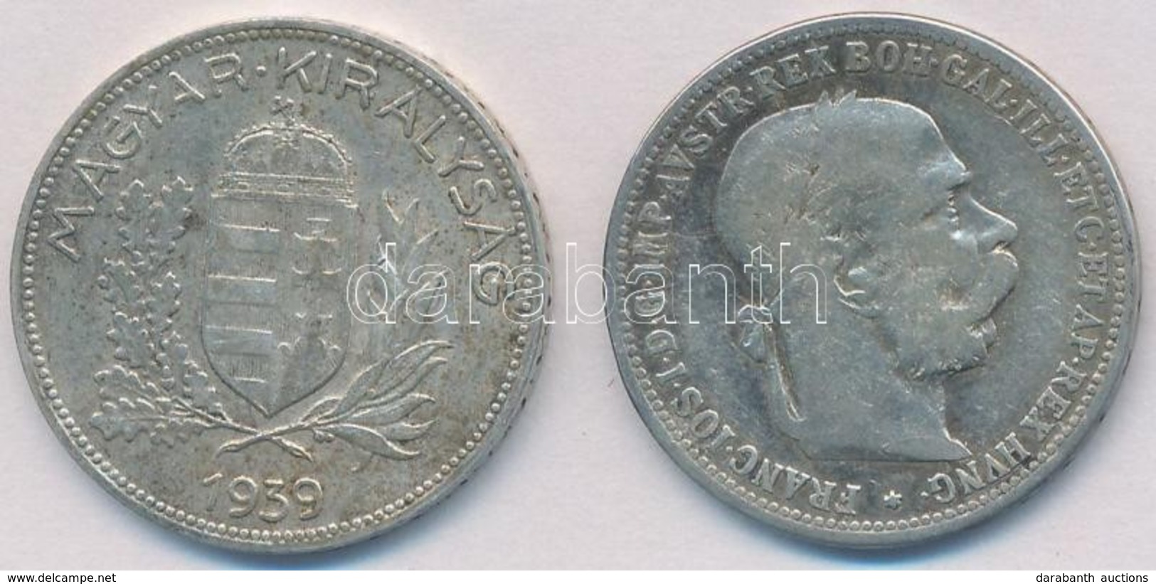 Vegyes: 1938. 1P Ag + Ausztria 1893. 1K Ag 'Ferenc József' T:2-3
Mixed: 1938. 1 Pengő Ag + Austria 1893. 1 Corona Ag 'Fr - Non Classificati