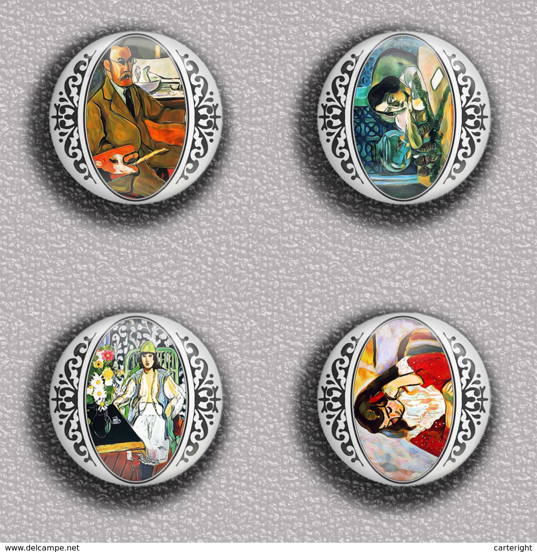 Henri Matisse Painting Fan ART BADGE BUTTON PIN SET 1 (1inch/25mm Diameter) 35 DIFF - Andere & Zonder Classificatie