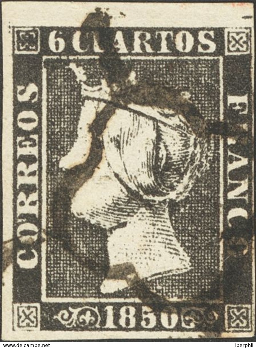 º1. 1850. 6 Cuartos Negro, Borde De Hoja. MAGNIFICO E IDEAL PARA POSICIONARLO EN LA HOJA. - Andere & Zonder Classificatie