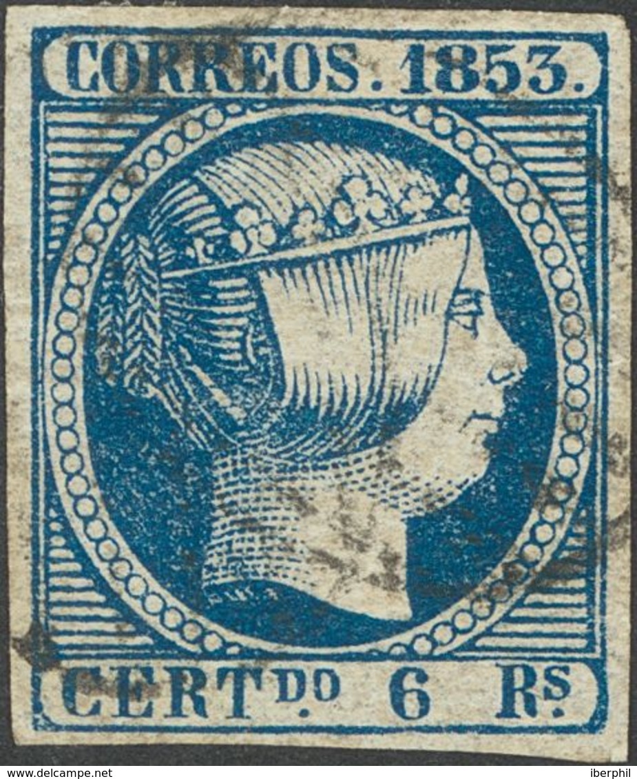 º21. 1853. 6 Reales Azul. MAGNIFICO. - Autres & Non Classés