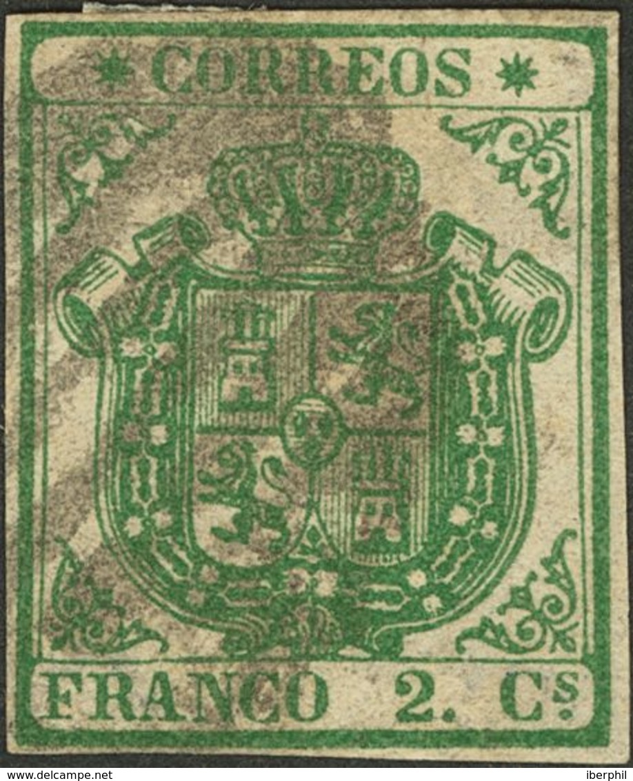 º32. 1854. 2 Cuartos Verde. BONITO. Cert. COMEX. - Sonstige & Ohne Zuordnung