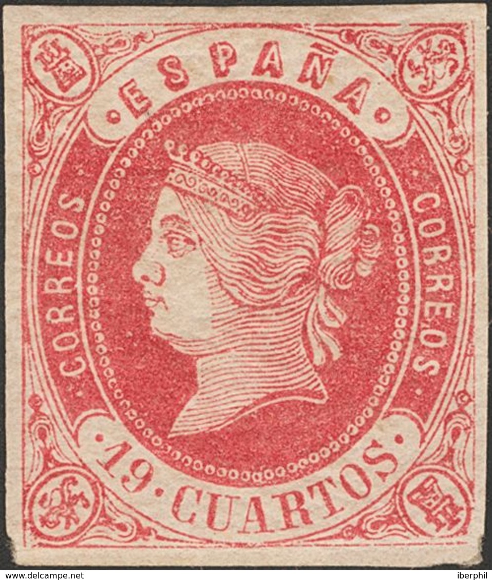 *57, 60. 1862. 2 Cuartos Azul Y 19 Cuartos Rosa. MAGNIFICOS. - Autres & Non Classés