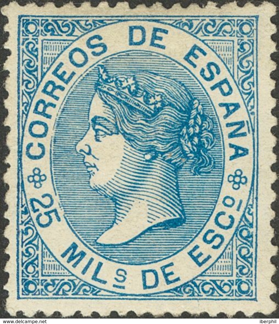 *97. 1864. 25 Mils Azul. Excelente Centraje. MAGNIFICO. - Andere & Zonder Classificatie