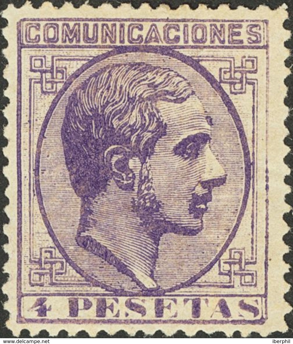 *198. 1878. 4 Pts Violeta. Bien Centrado. MAGNIFICO. Cert. COMEX. - Sonstige & Ohne Zuordnung