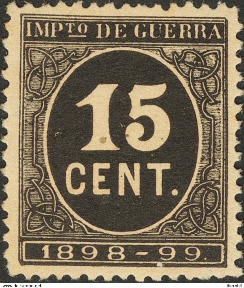 *238. 1898. 15 Cts Negro. Color Y Centraje Excepcional. PIEZA DE LUJO. Cert. COMEX. - Sonstige & Ohne Zuordnung