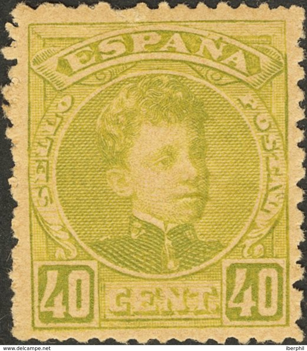 **250. 1901. 40 Cts Verde Oliva. Muy Bien Centrado. MAGNIFICO. Edifil 2019: 150 Euros - Autres & Non Classés