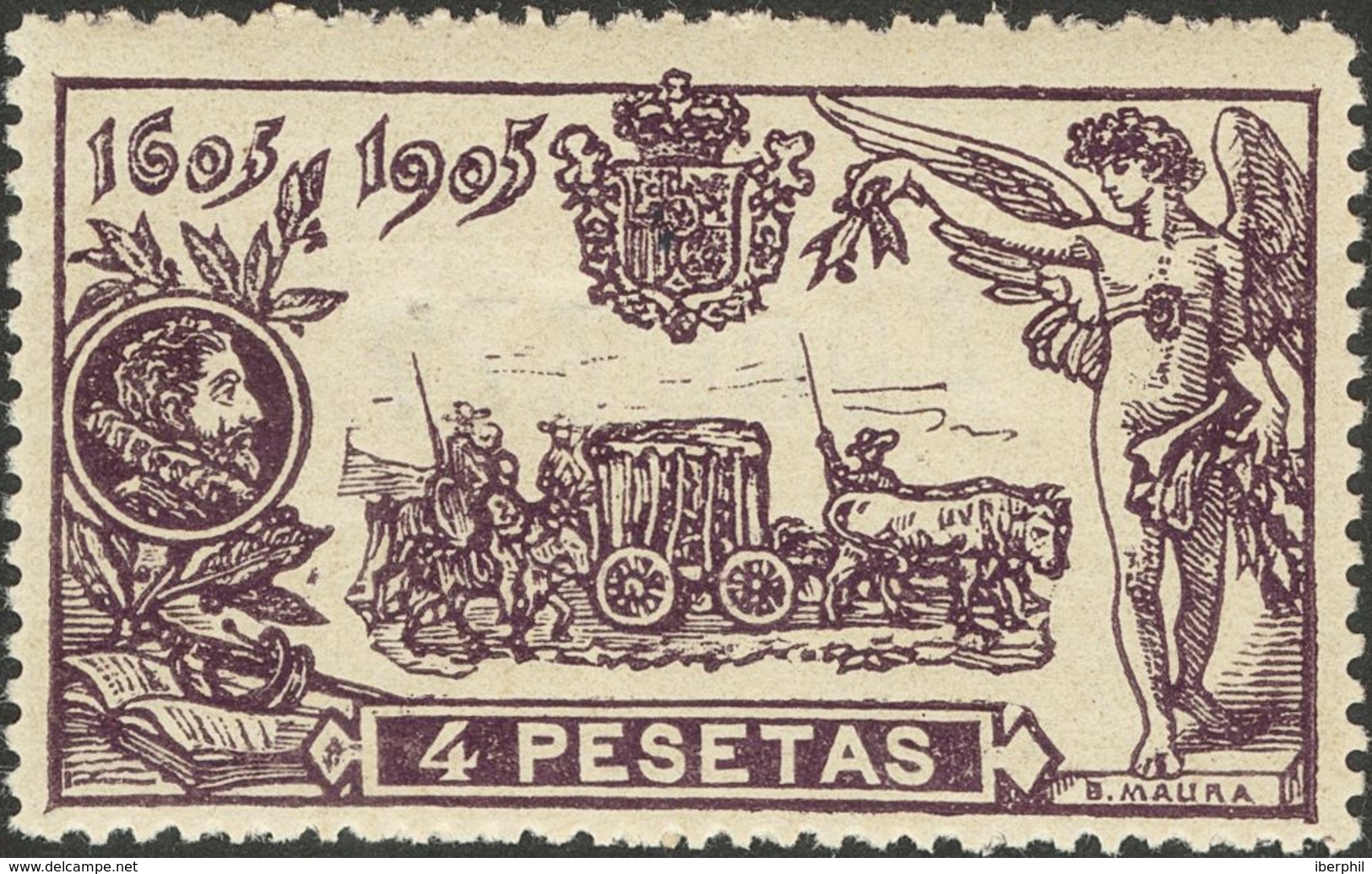 **265. 1905. 4 Pts Violeta. Excepcional Color Y Centraje. MAGNIFICO. Edifil 2019: +++245 Euros - Autres & Non Classés