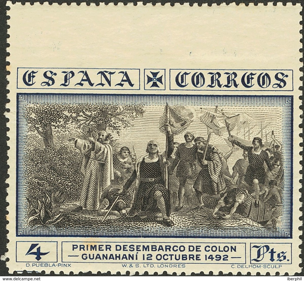 **/*535sma, 544sma. 1930. 5 Cts Lila Rosa Y 4 Pts Azul Y Negro. SIN DENTAR EL MARGEN SUPERIOR. MAGNIFICOS Y RAROS. Edifi - Other & Unclassified