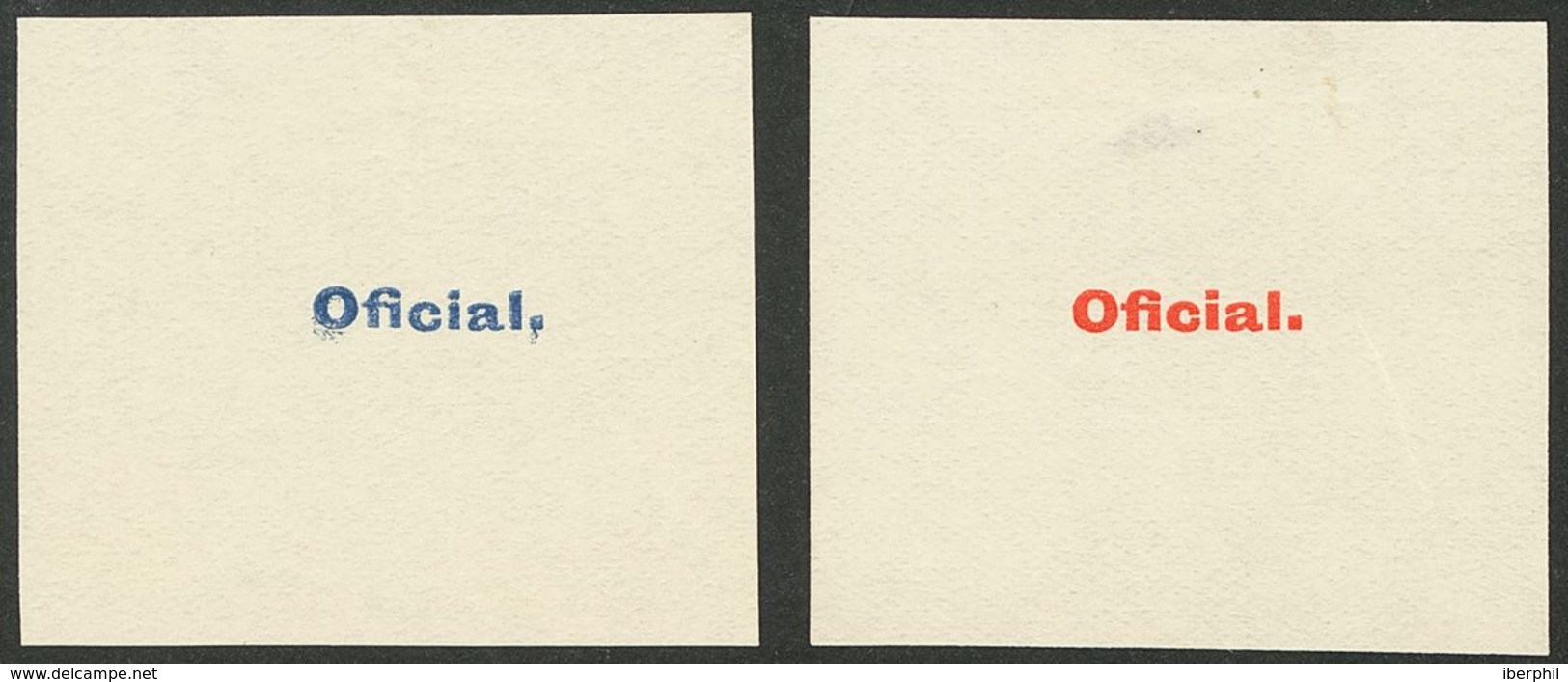 (*). 1931. PRUEBAS DE LAS IMPRONTAS DE LAS SOBRECARGAS, En Azul Y Rojo. MAGNIFICAS Y RARAS. (Gálvez 2920, 2922) - Sonstige & Ohne Zuordnung