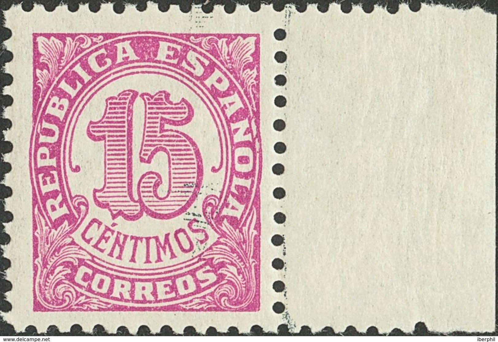 **747cc. 1938. 15 Cts Lila Rosa, Borde De Hoja. CAMBIO DE COLOR. MAGNIFICO Y RARO. Edifil 2015: +308 Euros - Autres & Non Classés