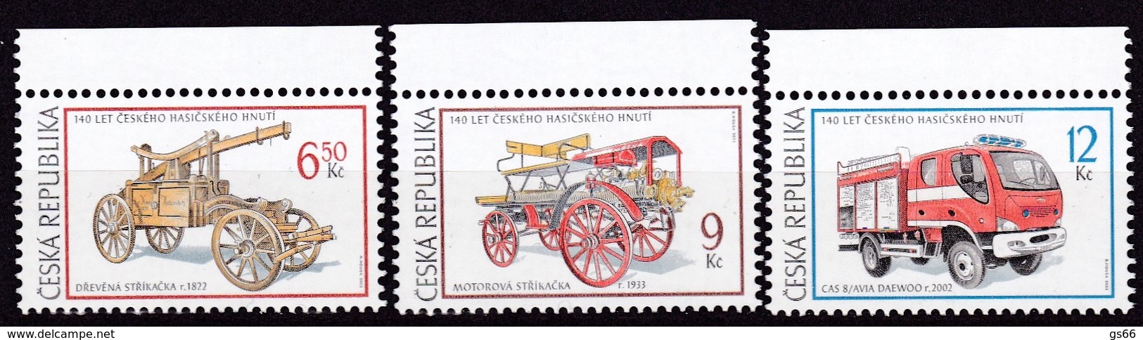 2003, Tschechische Republik, Ceska, 371/73, Feuerlöschwagen. MNH ** - Ungebraucht