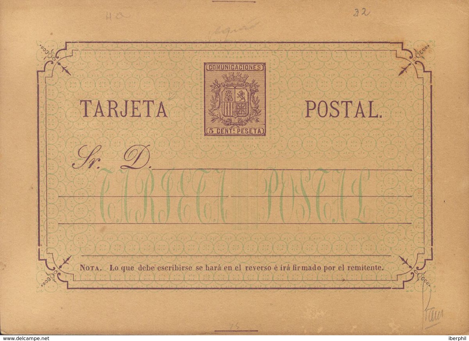 (*)EP7a. 1875. 5 Cts Violeta Oscuro Sobre Tarjeta Entero Postal. MAGNIFICA. Edifil 2017: 38 Euros - Altri & Non Classificati