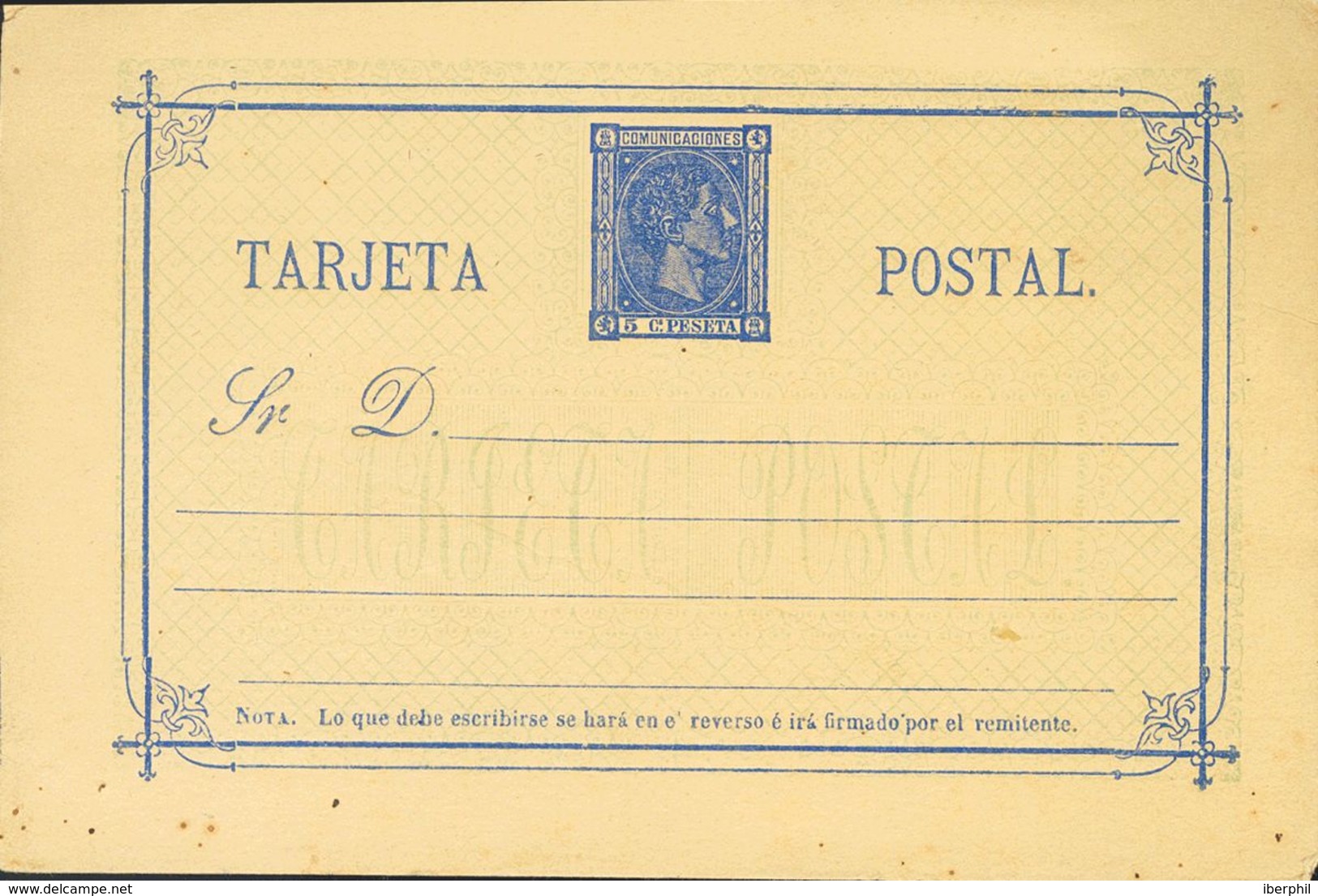(*)EP9. 1875. 5 Cts Ultramar Sobre Tarjeta Entero Postal (Tipo II). MAGNIFICA Y RARISIMA, ES LA PRIMERA VEZ QUE IBERPHIL - Autres & Non Classés