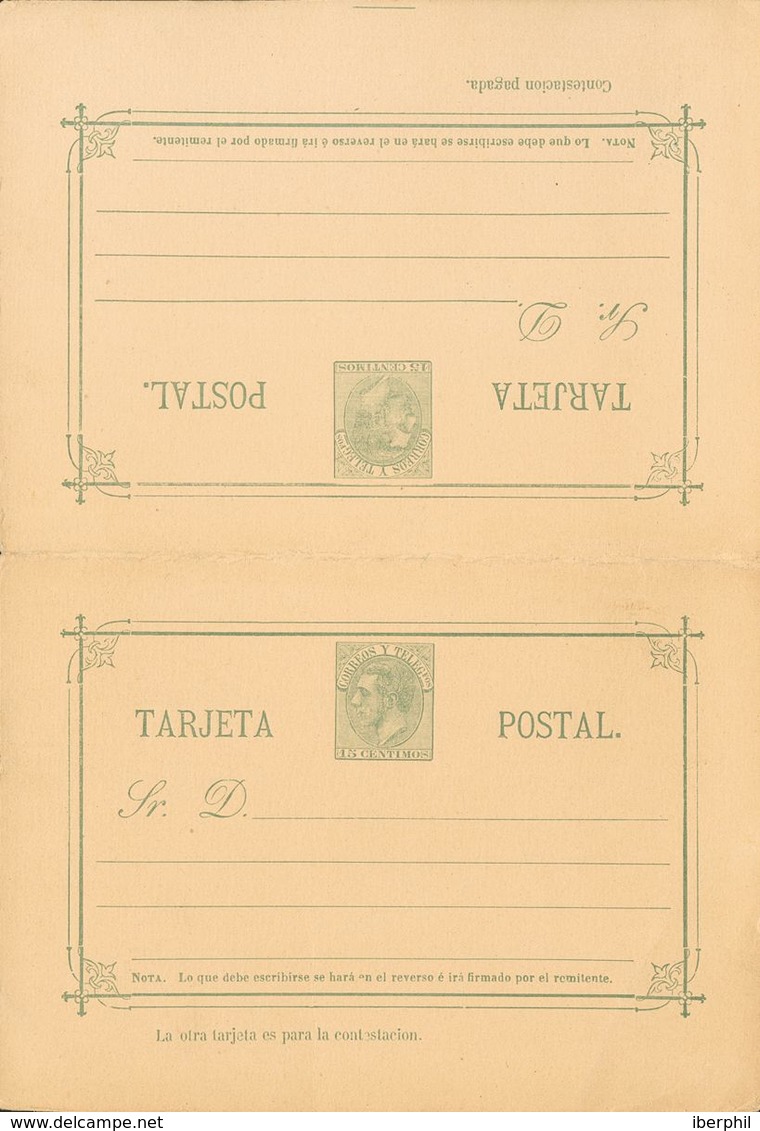(*)EP10/12. 1882. Juego Completo De Tarjetas Entero Postales (incluyendo Ida Y Vuelta). MAGNIFICO. Edifil 2019: 109 Euro - Sonstige & Ohne Zuordnung