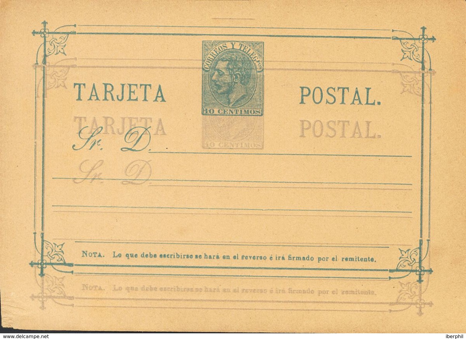 (*)EP11e. 1882. 10 Cts Gris Violeta Y 10 Cts Azul Sobre Tarjeta Entero Postal. DOBLE IMPRESION. MAGNIFICA Y RARA, NO RES - Autres & Non Classés