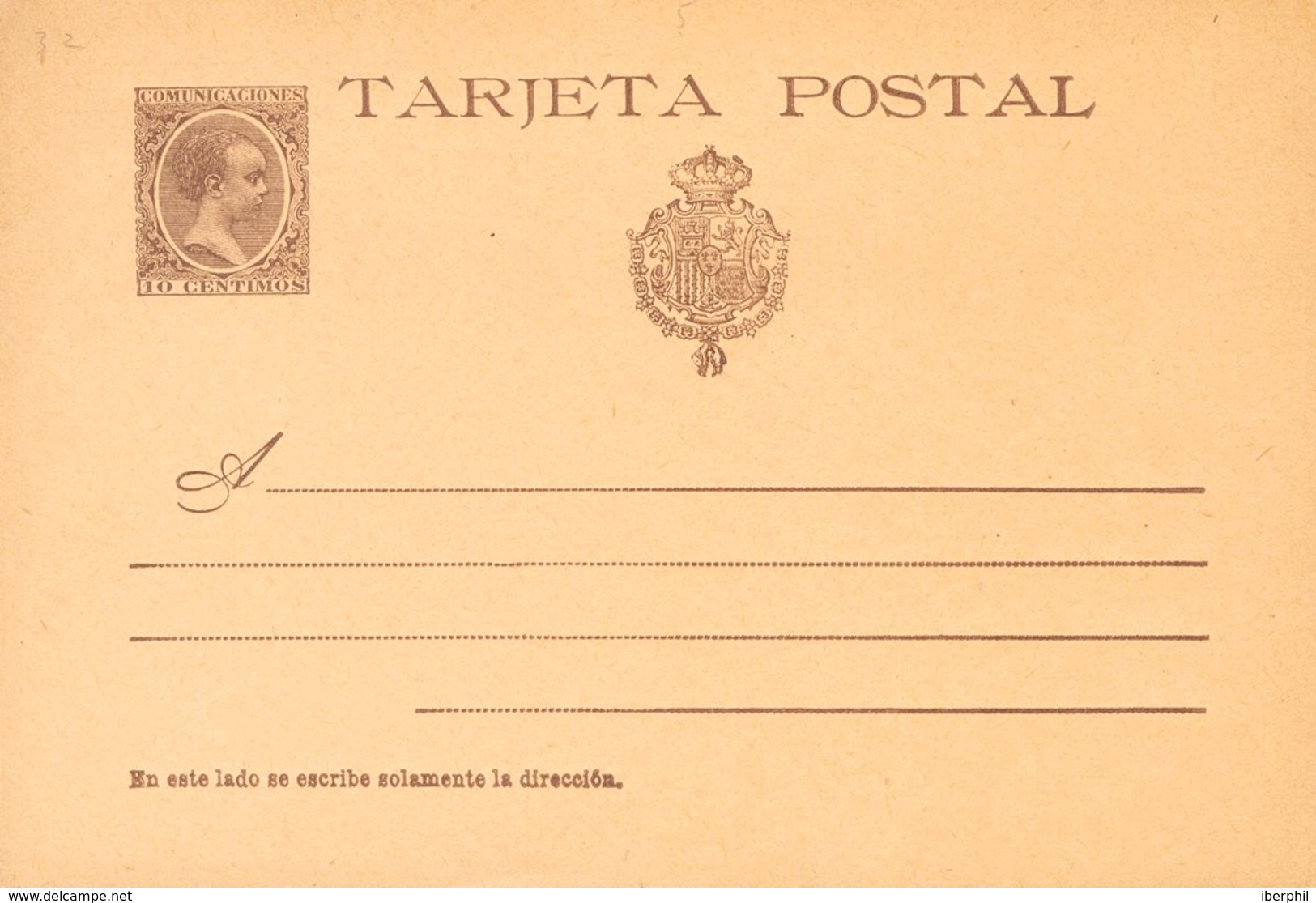 (*)EP36. 1897. 10 Cts Castaño (salmón) Sobre Tarjeta Entero Postal. MAGNIFICA. Edifil 2019: 70 Euros - Andere & Zonder Classificatie