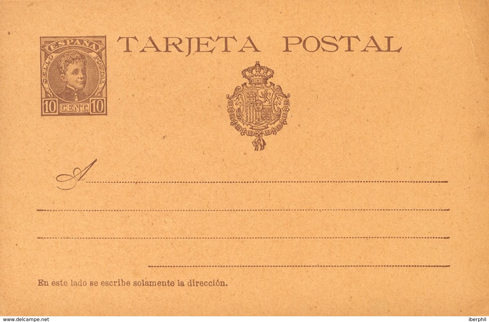 (*)EP37SN. 1901. 10 Cts Castaño Sobre Tarjeta Entero Postal (leve Arruguita). SIN NUMERAACION. MAGNIFICA. Edifil 2017: 1 - Andere & Zonder Classificatie