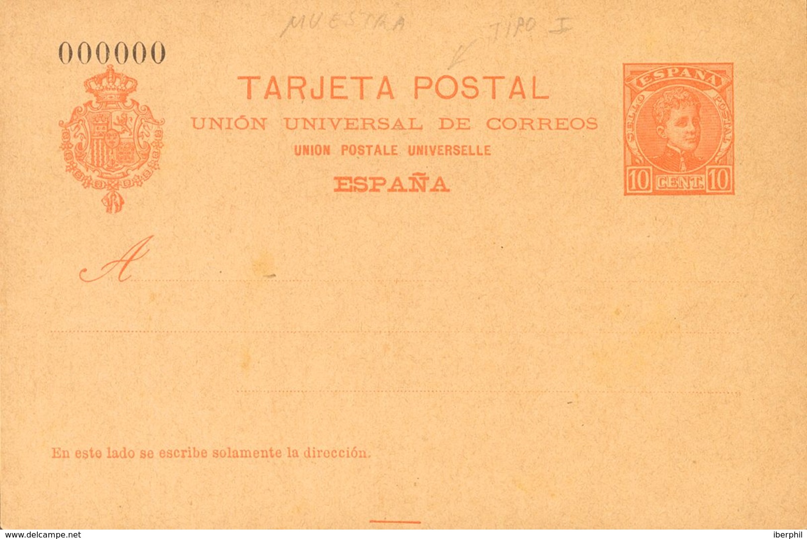 (*)EP40N. 1901. 10 Cts Naranja Sobre Tarjeta Entero Postal. Nº000000. MAGNIFICA. Edifil 2017: 105 Euros - Sonstige & Ohne Zuordnung