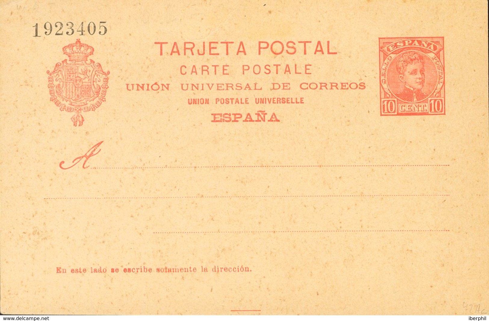 (*)EP42. 1902. 10 Cts Rojo Naranja Sobre Tarjeta Entero Postal. MAGNIFICA. Edifil 2019: 128 Euros - Andere & Zonder Classificatie