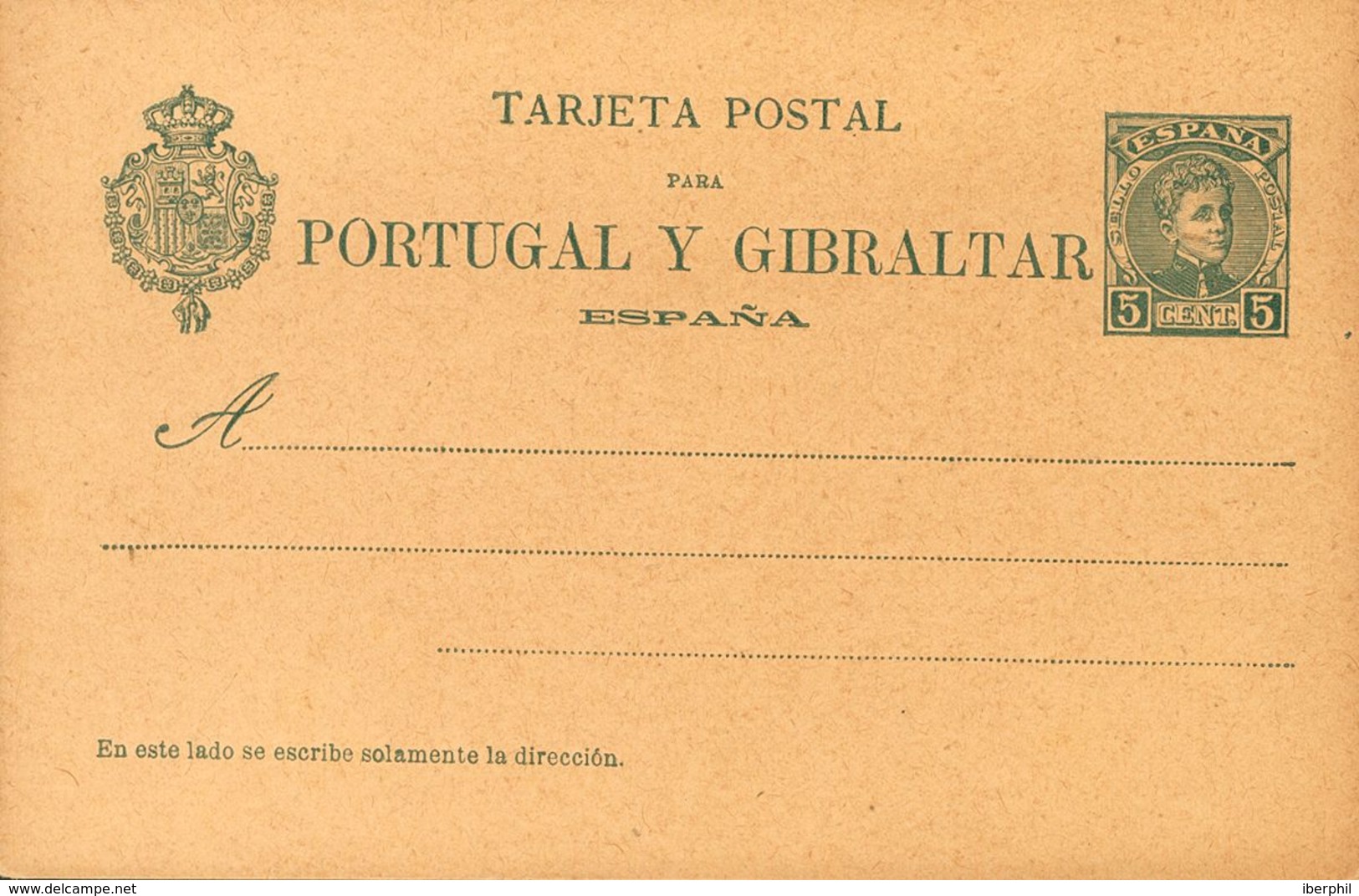 (*)EP43SN. 1903. 5 Cts Verde Sobre Tarjeta Entero Postal. SIN NUMERACION. MAGNIFICA Y RARISIMA. Edifil 2017: 935 Euros - Andere & Zonder Classificatie