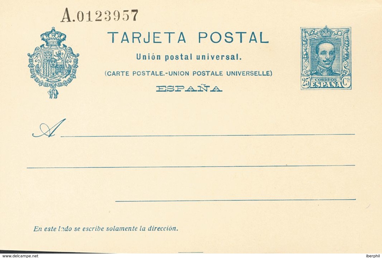 (*)EP59, EP60. 1925. 25 Cts Azul Sobre Tarjeta Entero Postal Y 25 Cts+25 Cts Azul Sobre Tarjeta Entero Postal, De Ida Y  - Sonstige & Ohne Zuordnung