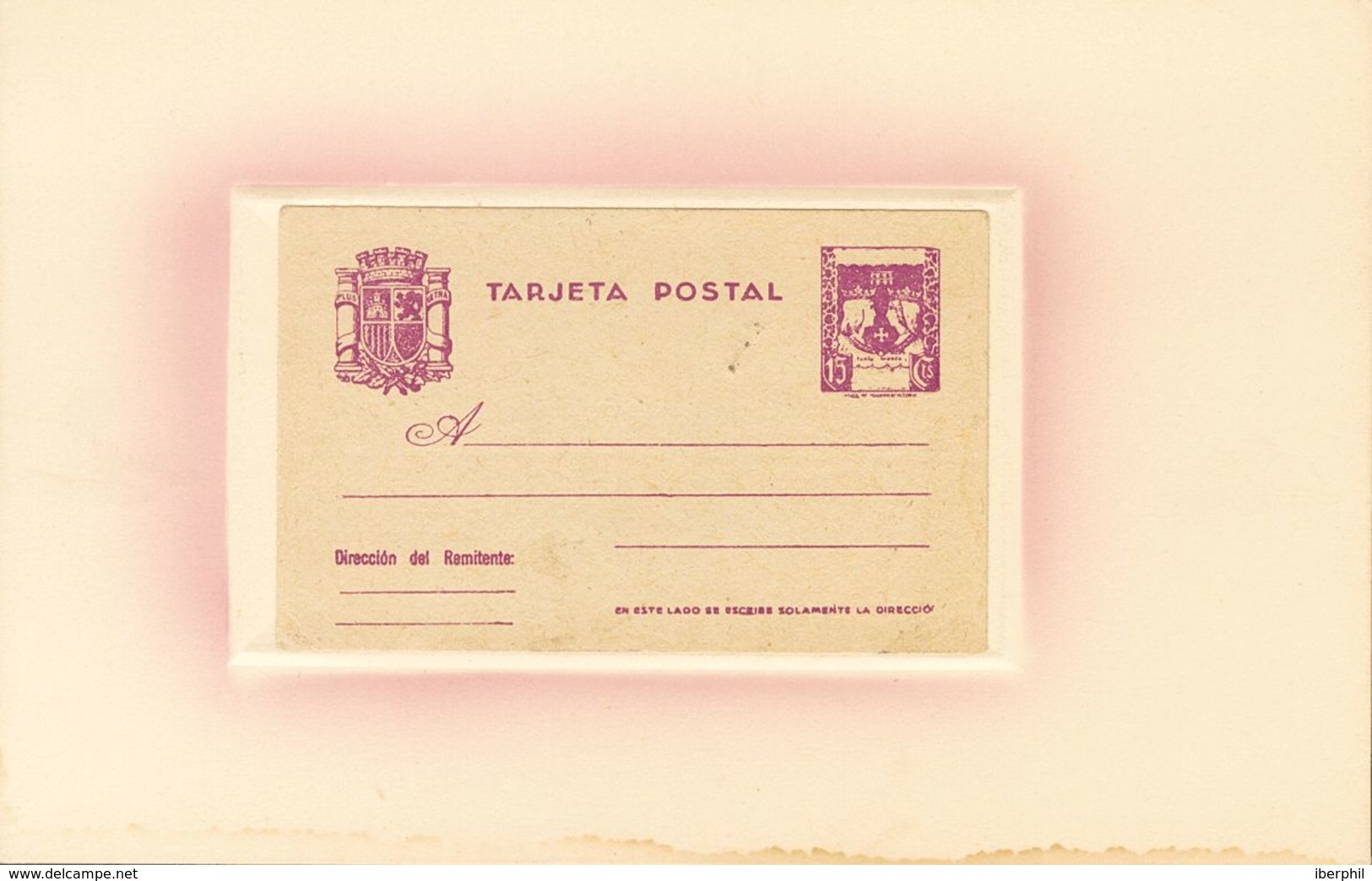 (*). 1937. Tarjeta Postal (impresa En Alemania), Con La Reproducción De Un Entero Postal De 15 Cts Violeta De 1937 A Men - Autres & Non Classés