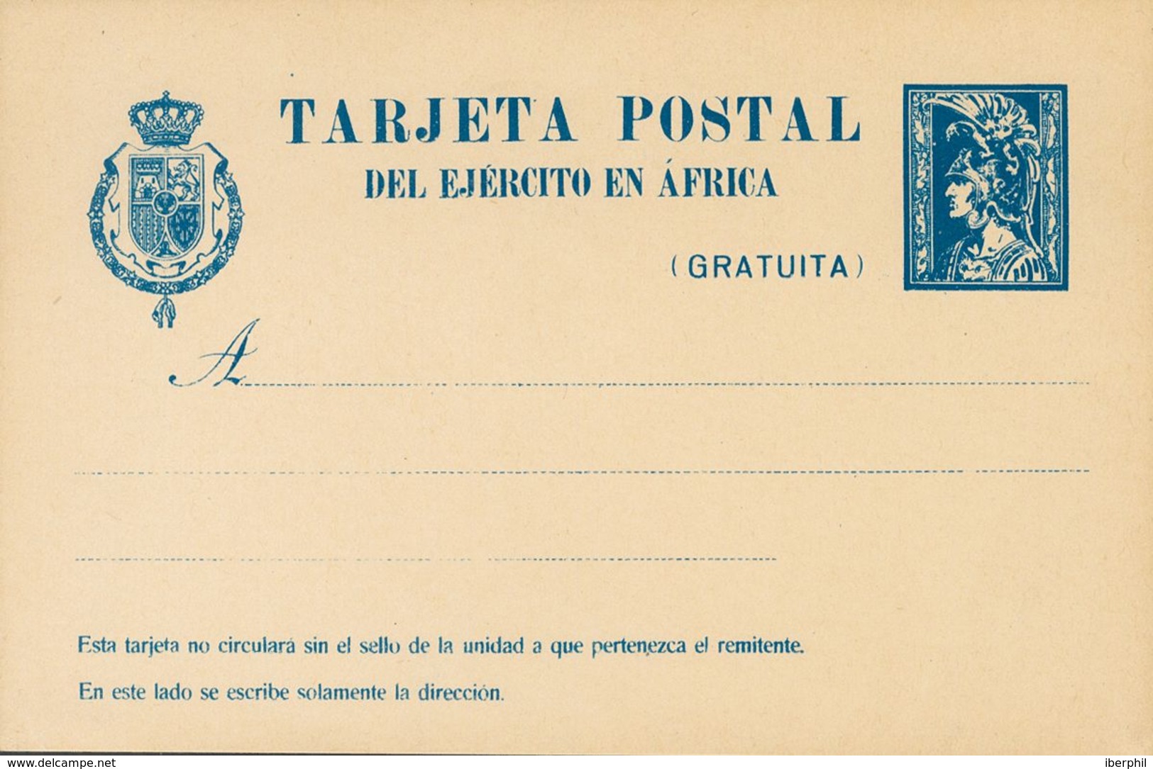 (*)EPM2. 1922. Sin Valor Azul Oscuro (sin Pie De Imprenta) Sobre Tarjeta Entero Postal. MAGNIFICA. Edifil 2019: 175 Euro - Sonstige & Ohne Zuordnung