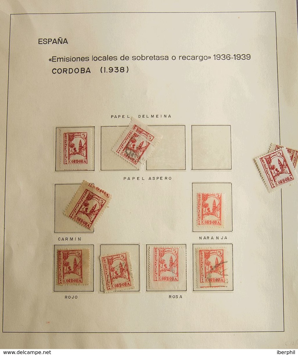 */º. (1936ca). Interesante Colección De Sellos Locales Benéficos De La Provincia De Córdoba, Montado En Hojas De Exposic - Andere & Zonder Classificatie