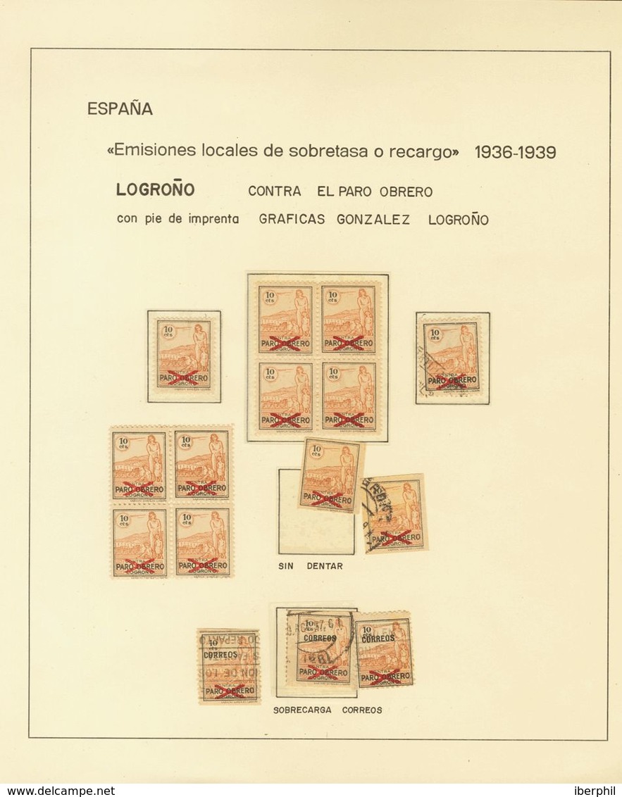 */º. (1936ca). Interesante Conjunto De Sellos Locales Benéficos De Logroño, En Nuevo Y Usado. IMPRESCINDIBLE EXAMINAR. E - Autres & Non Classés