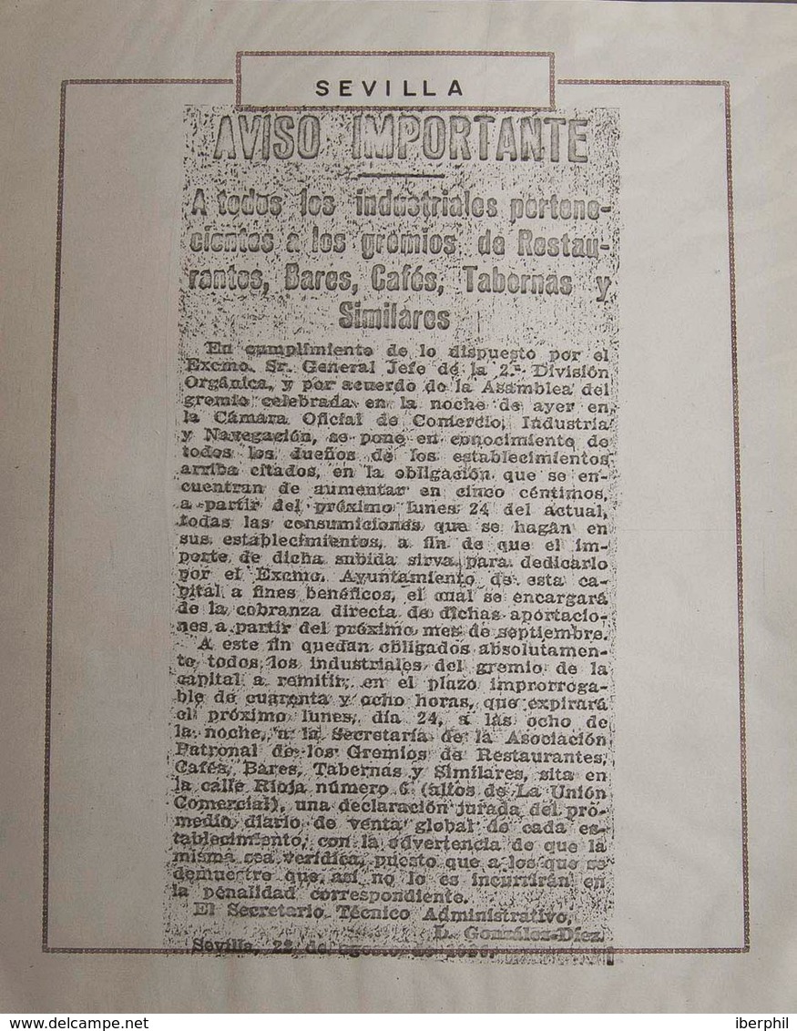 */º. (1936ca). Espectacular Colección De Sellos Locales Benéficos De La Provincia De Sevilla, Montado En Hojas De Exposi - Andere & Zonder Classificatie