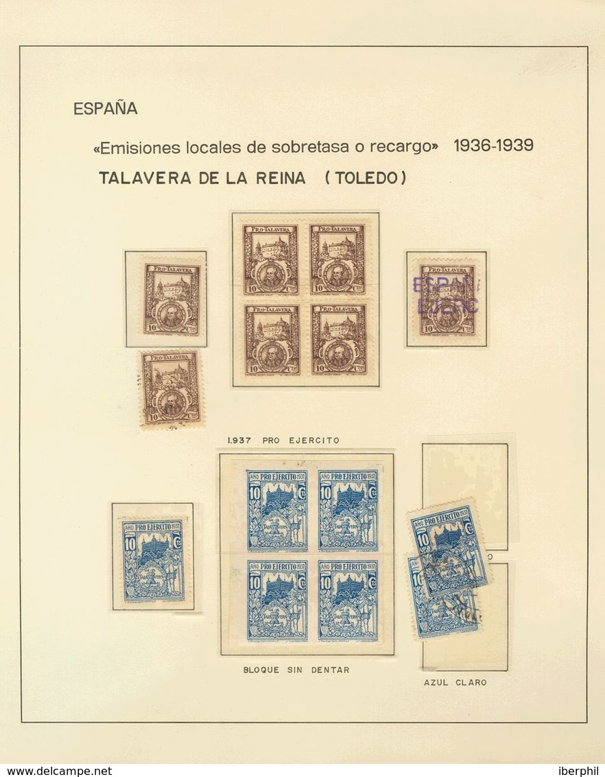 */º. (1936ca). Interesante Conjunto De Sellos Locales Benéficos De La Provincia De Toledo, Montado En Hojas De Exposició - Andere & Zonder Classificatie