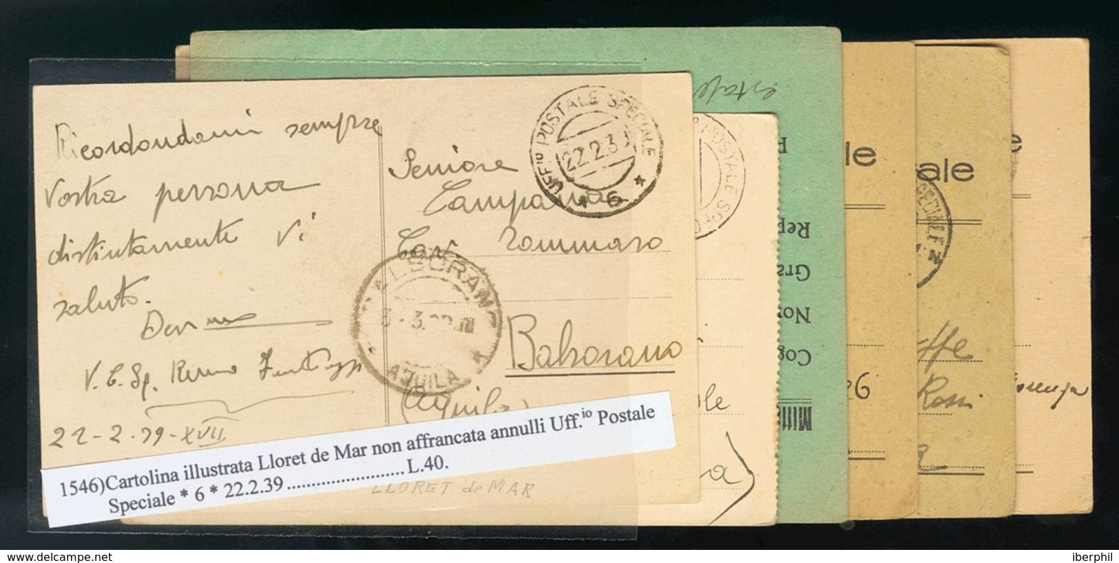 Sobre . (1937ca). Espectacular Conjunto De Cuarenta Y Nueve Tarjetas Postales, En Su Mayoría De Franquicia De La Posta S - Autres & Non Classés