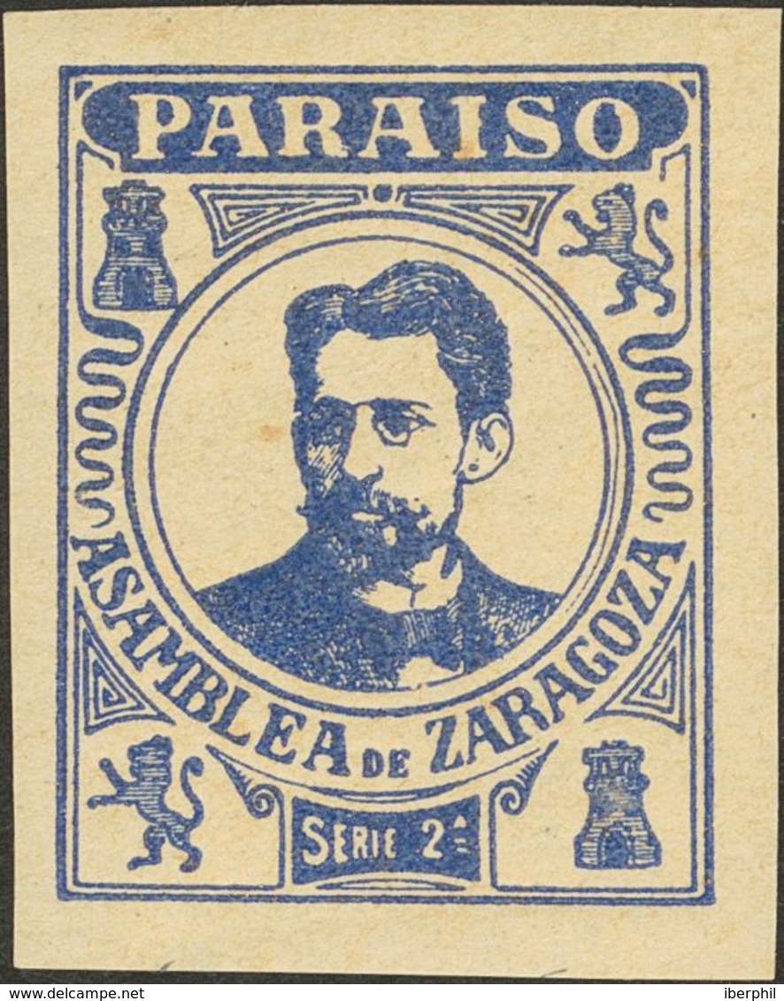 *. (1900ca). Sin Valor Sin Dentar, Azul. ARAGON ASAMBLEA DE ZARAGOZA / PARAISO (Serie 2ª). MAGNIFICO. (Nathan A7) - Autres & Non Classés