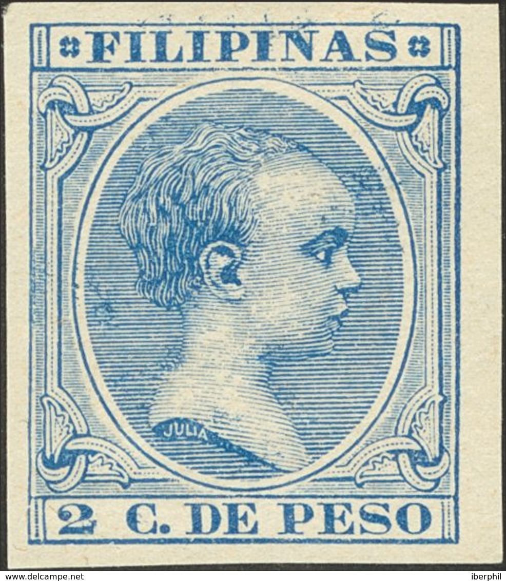 *123s. 1896. 2 Ctvos Ultramar. SIN DENTAR. MAGNIFICA Y RARA. - Philippinen