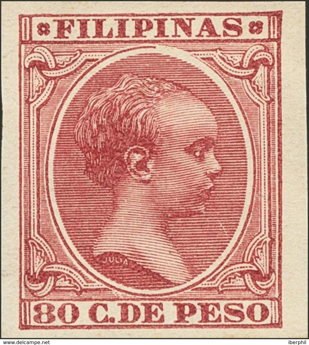 *130s. 1896. 80 Ctvos Carmín. SIN DENTAR. MAGNIFICO Y RARO. - Philipines