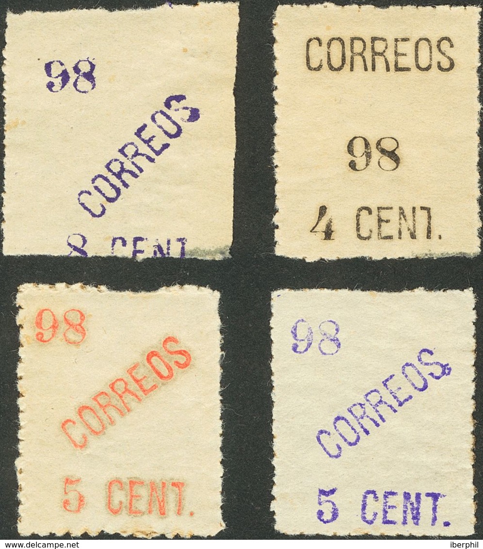 */º. 1898. Interesante Conjunto De Diez Sellos Sobrecargados Sobre Bordes De Hoja Por El Gobierno Revolucionario (Estado - Philippinen