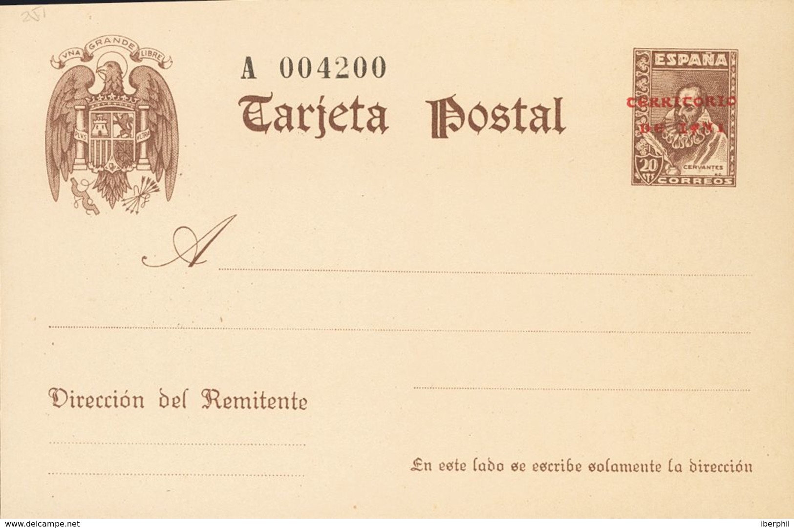 (*)EP1. 1941. 20 Cts Castaño Sobre Tarjeta Entero Postal. MAGNIFICA Y RARA. Edifil 2019: 460 Euros - Andere & Zonder Classificatie