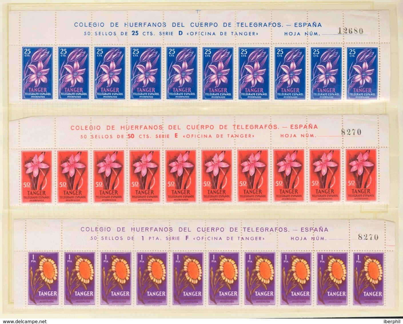 **47/52(10). 1957. Serie Completa, Bloque De Diez, Cabecera De Pliego (con Leyenda Y Numeración). MAGNIFICO Y RARO. Edif - Sonstige & Ohne Zuordnung